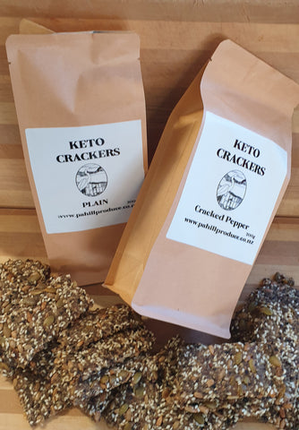 KETO CRACKERS large pack, Variety- Cracked Pepper, Herb or plain, Garlic, Lime & chilli.